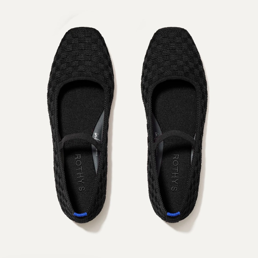 Rothy's The Max Square Mary Jane in Black Sand